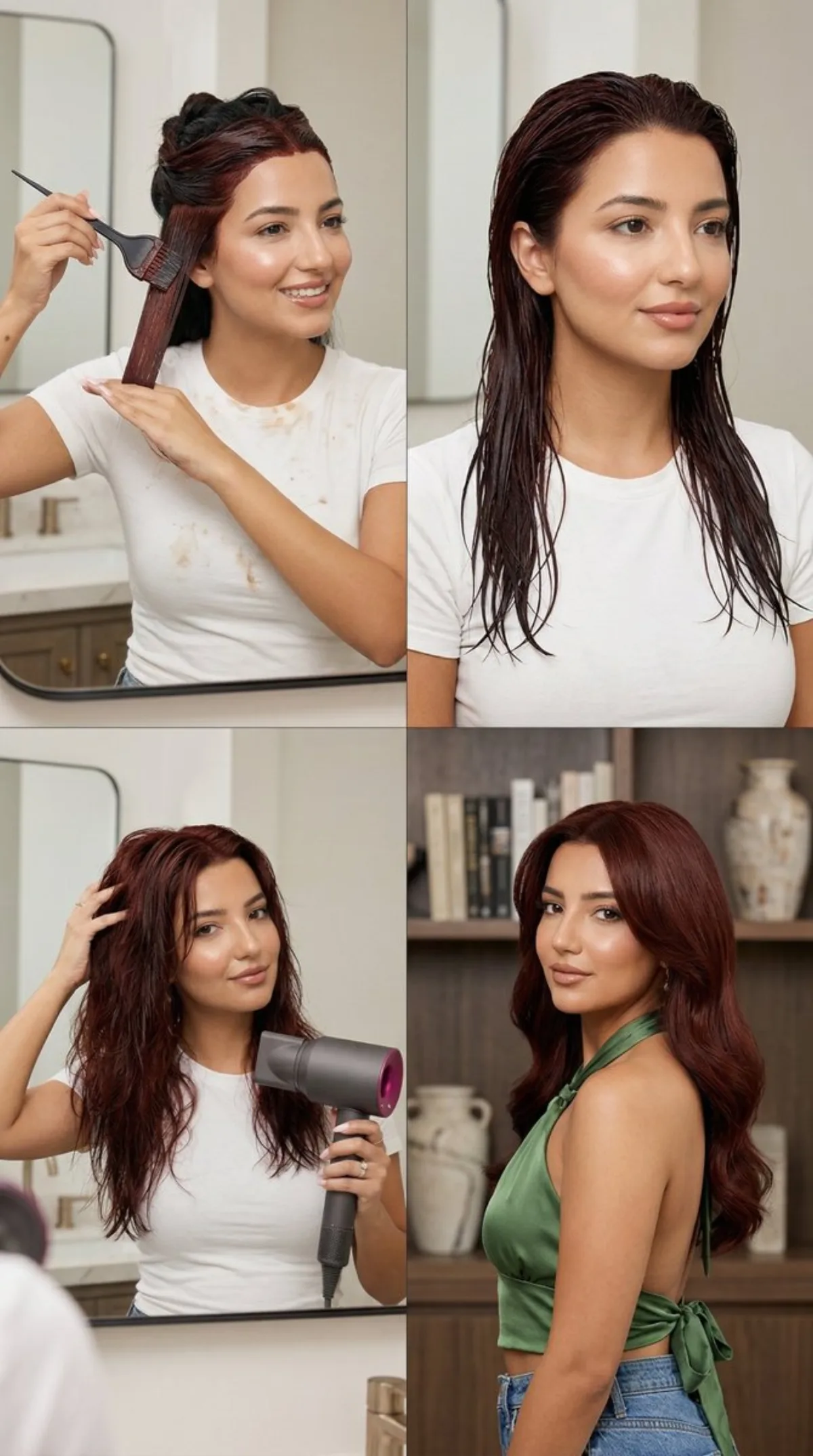 Step-by-Step Hair Dye Beauty Transformation Grid - Signature Style