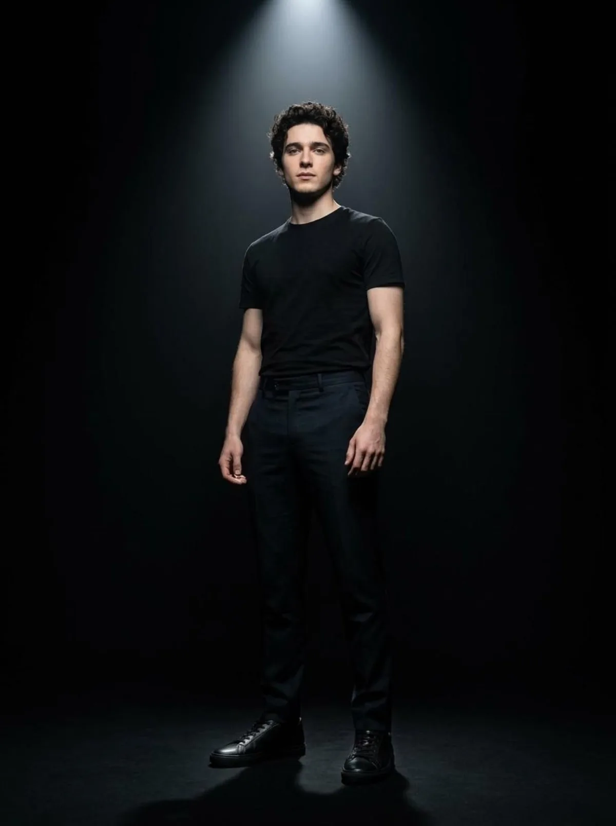 Dramatic Studio Portrait with Spotlight