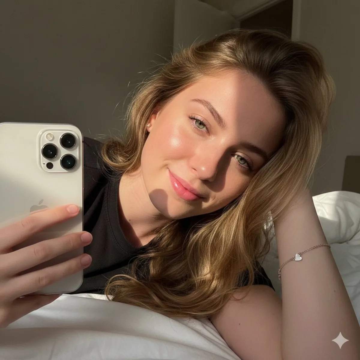 Gentle Moment Low-Angle Selfie