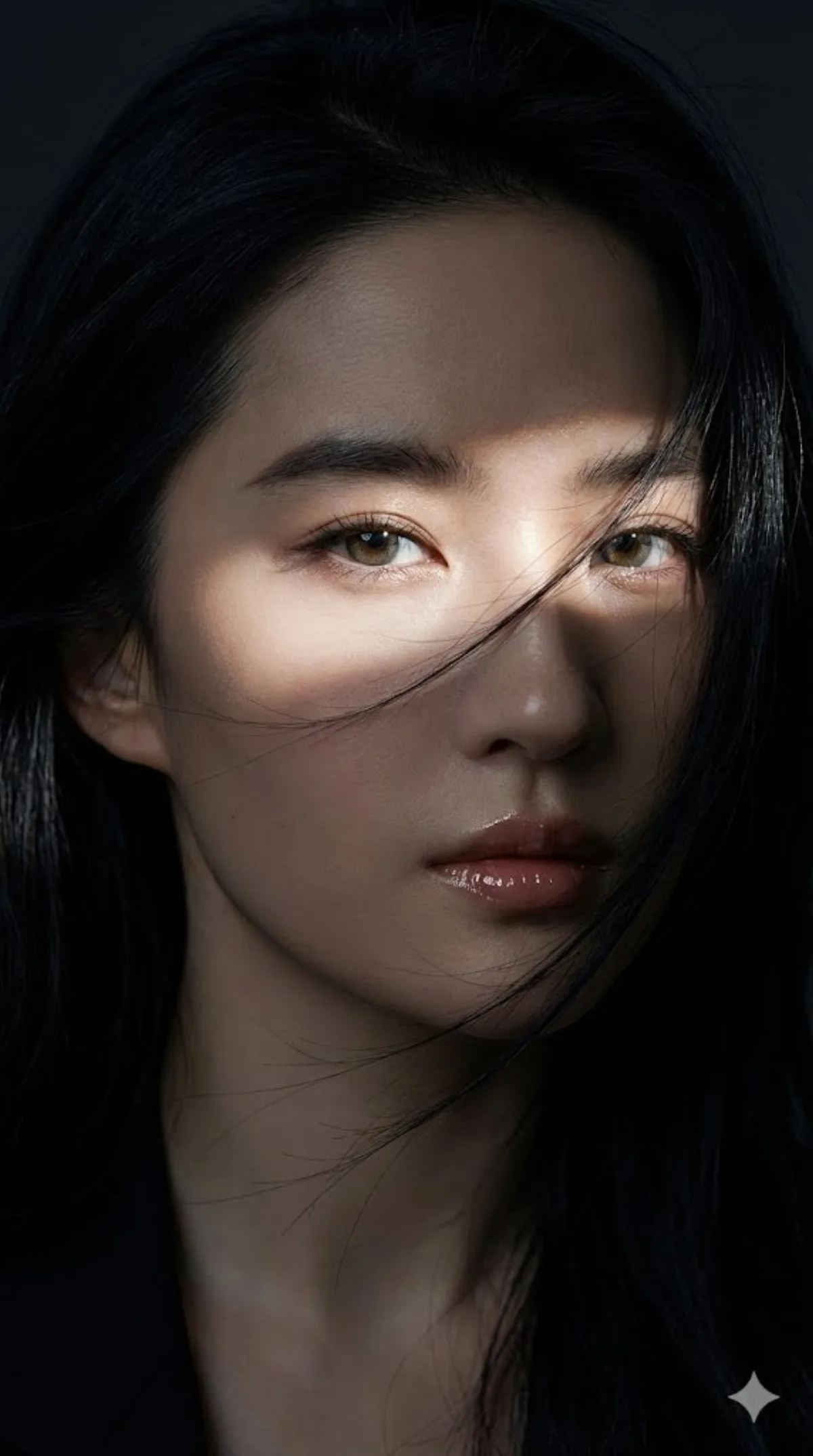 Surreal Female Portrait in the Wind: A Refined Take