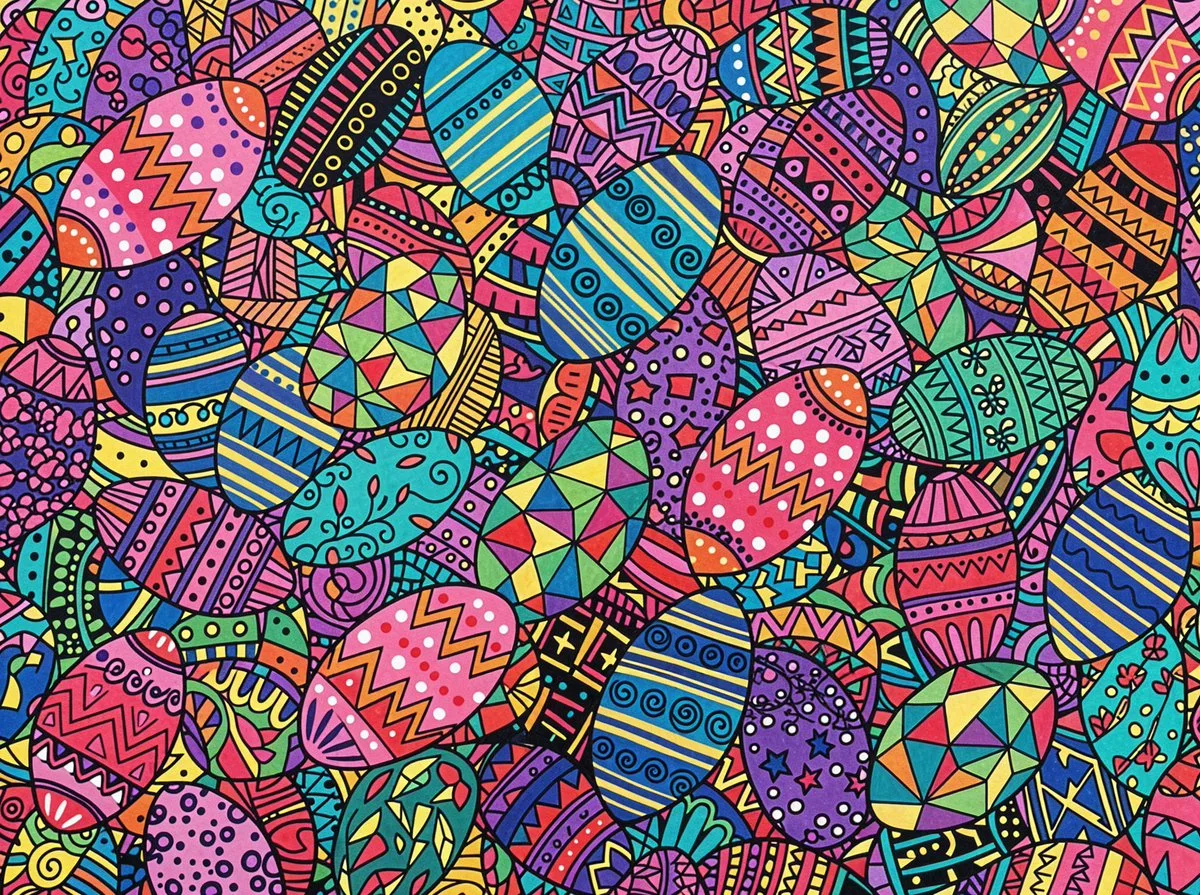 Vibrant Abstract Pattern with Overlapping Oval Shapes (Editorial)