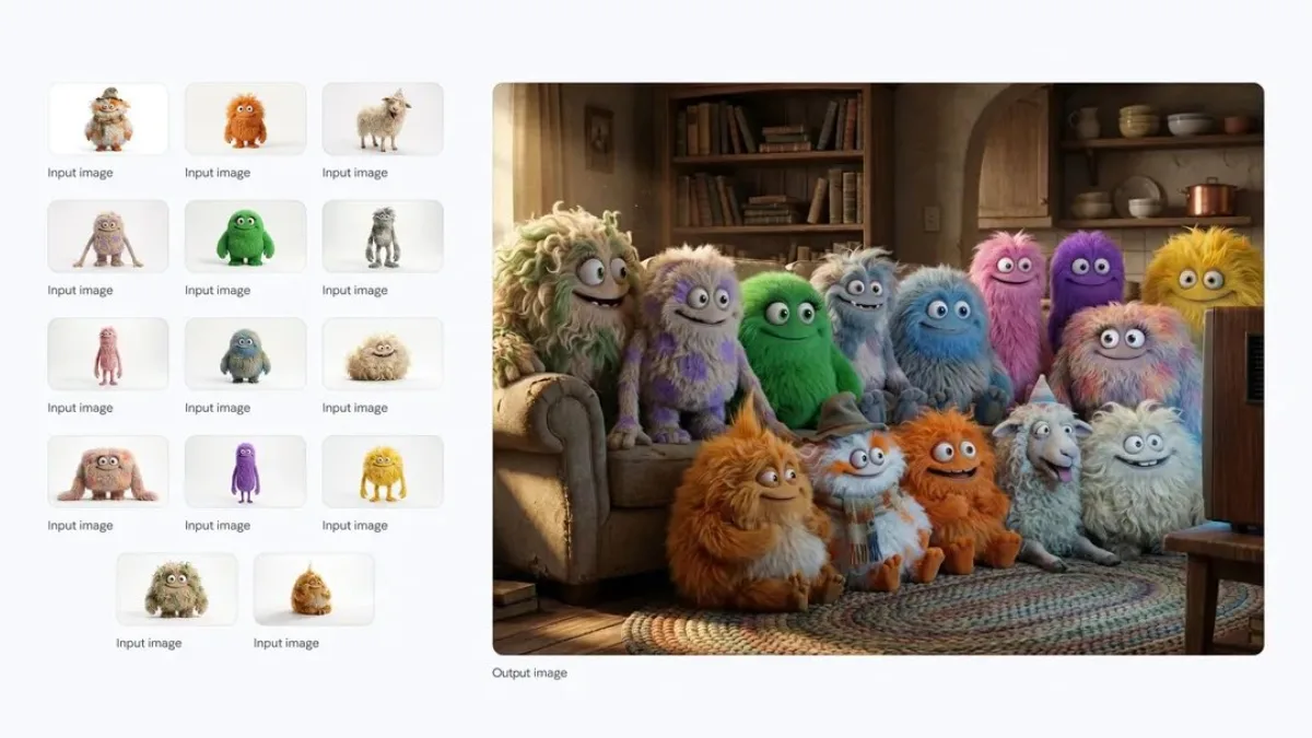 Fourteen Fluffy Little Creatures Lined Up on Sofa