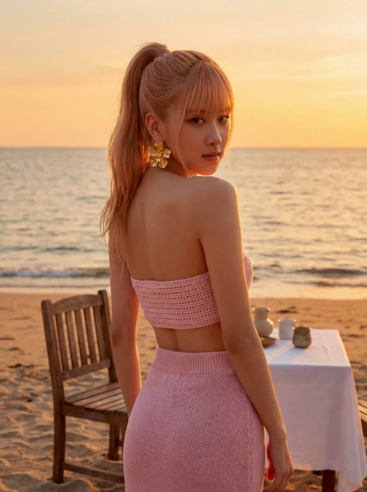 Rosé (BLACKPINK) Sunset Beach Portrait