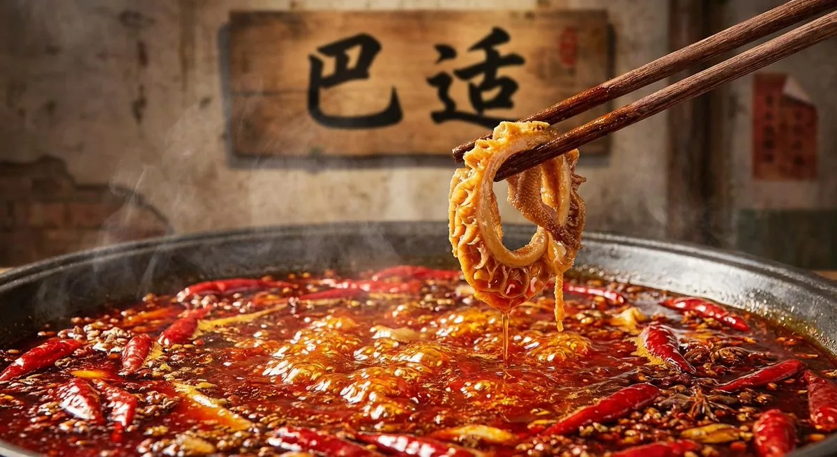 Premium Chongqing hotpot close-up food photo prompt