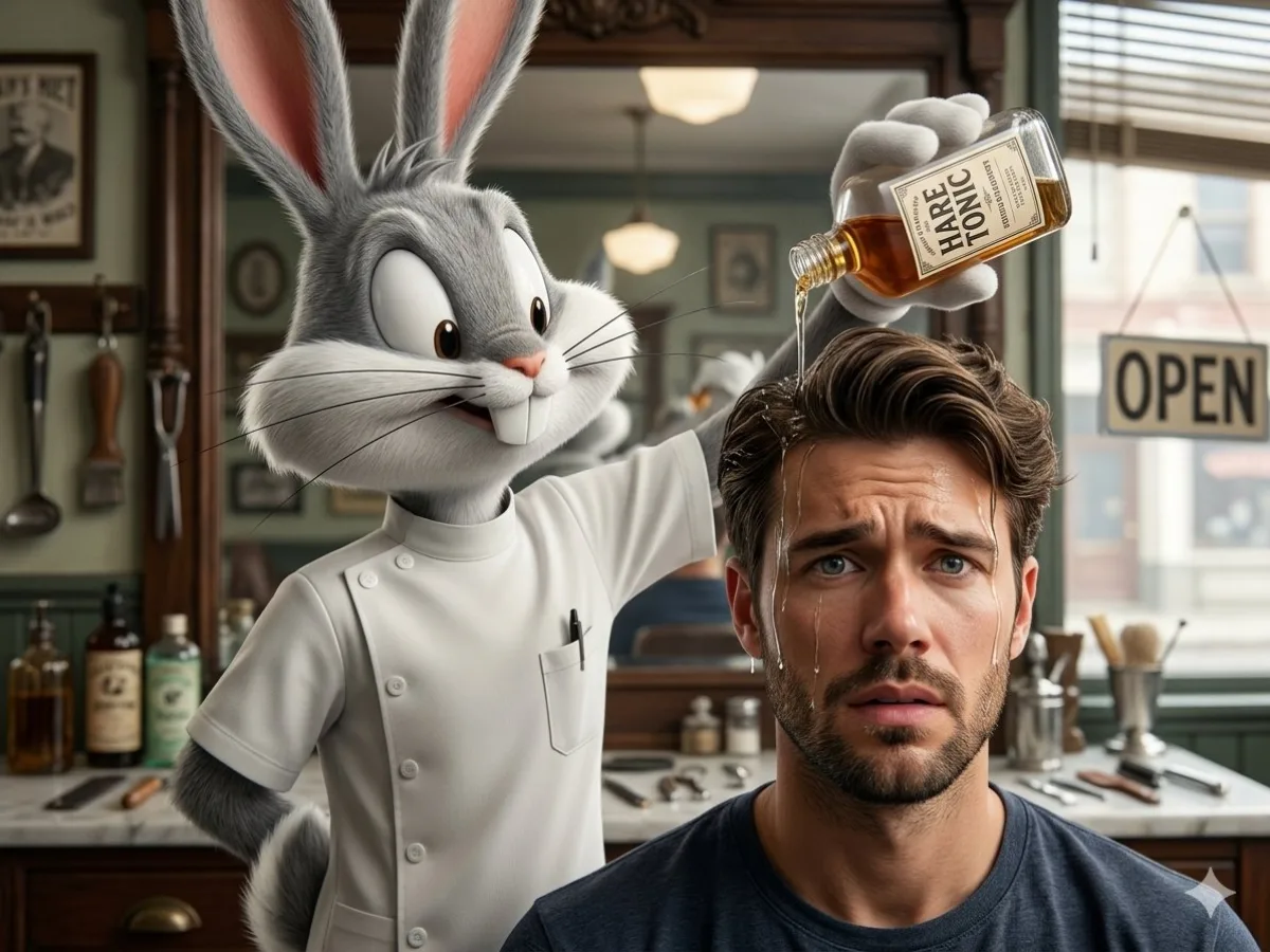 A Refined Bugs Bunny Barber with Hare Tonic