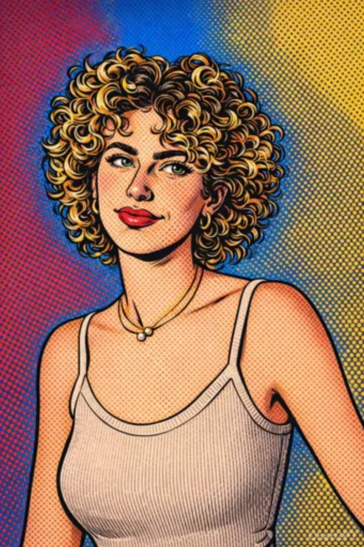 A Modern 1960s Pop Art Comic Book Portrait