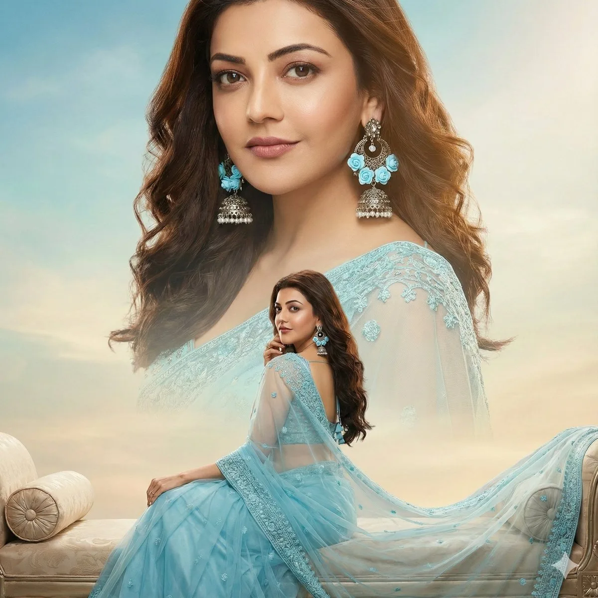 A Curated Morning Poem in Blue Sari