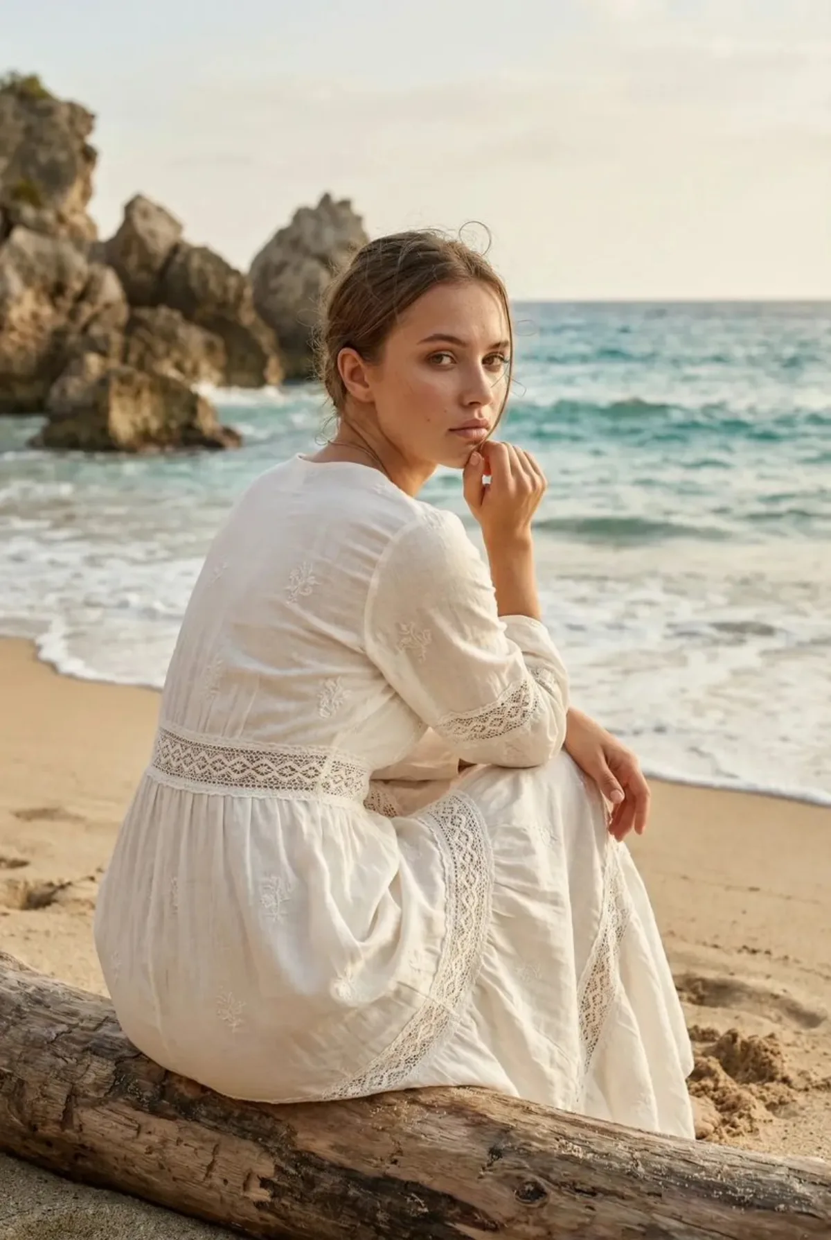 Cinematic Beach Portrait at Golden Hour - Crafted Style