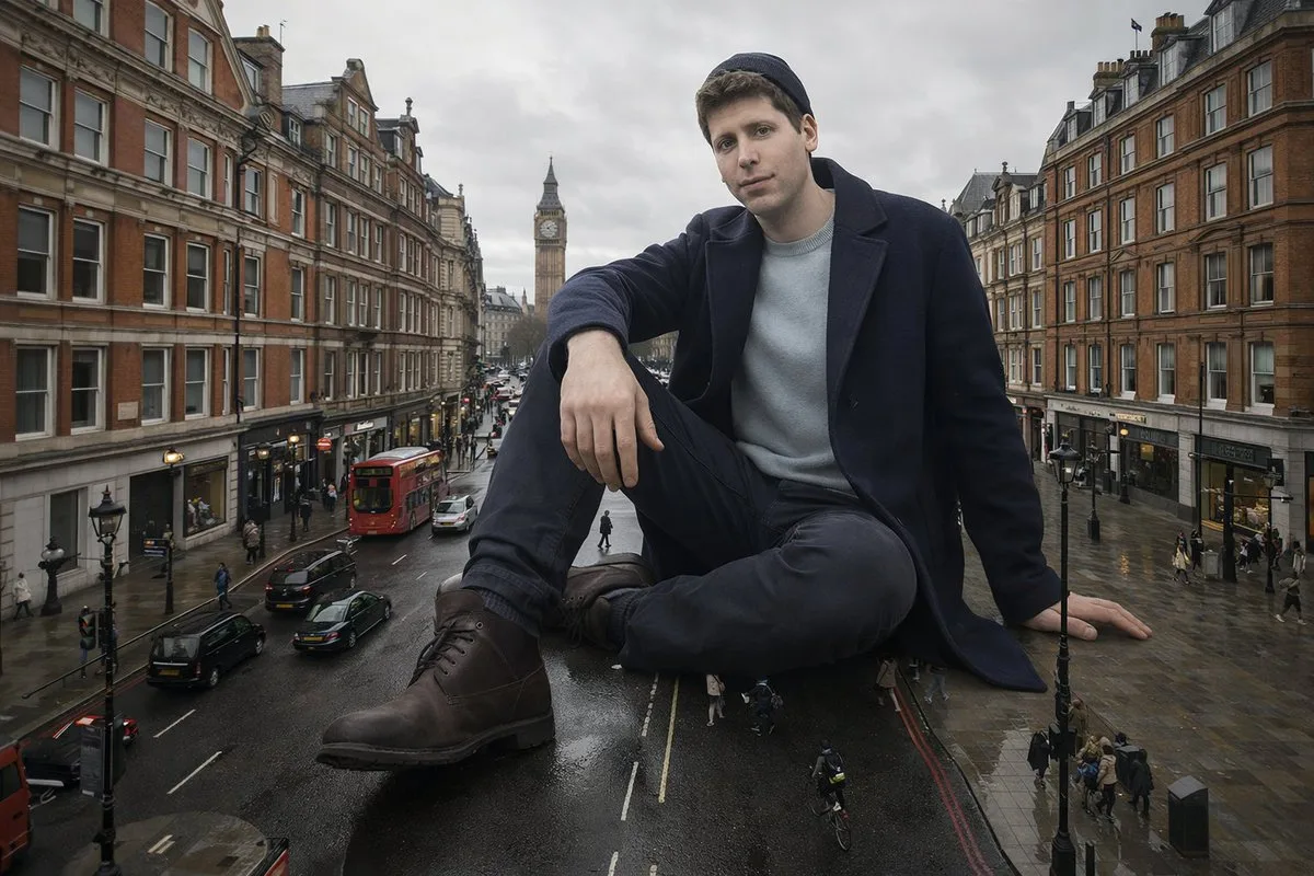 Giant Sitting on London Street