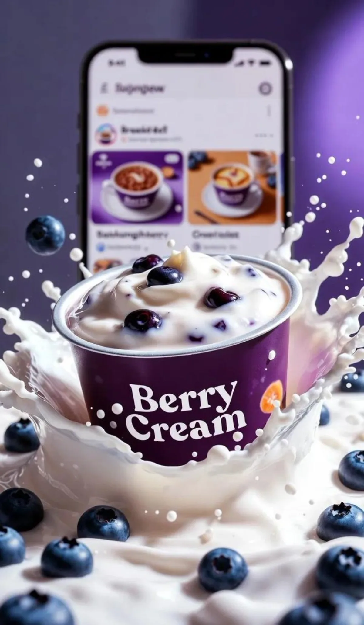 Cinematic Blueberry Yogurt Advertisement