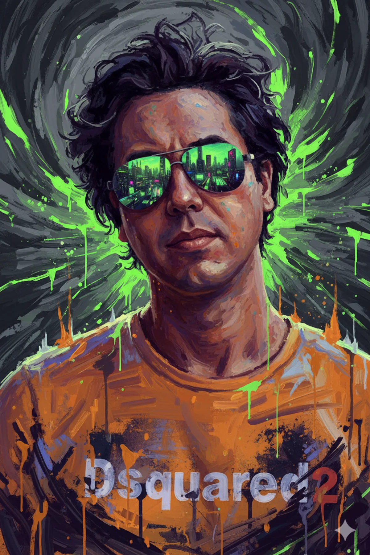 Surreal Digital Portrait with Cityscape Reflection - Crafted Style