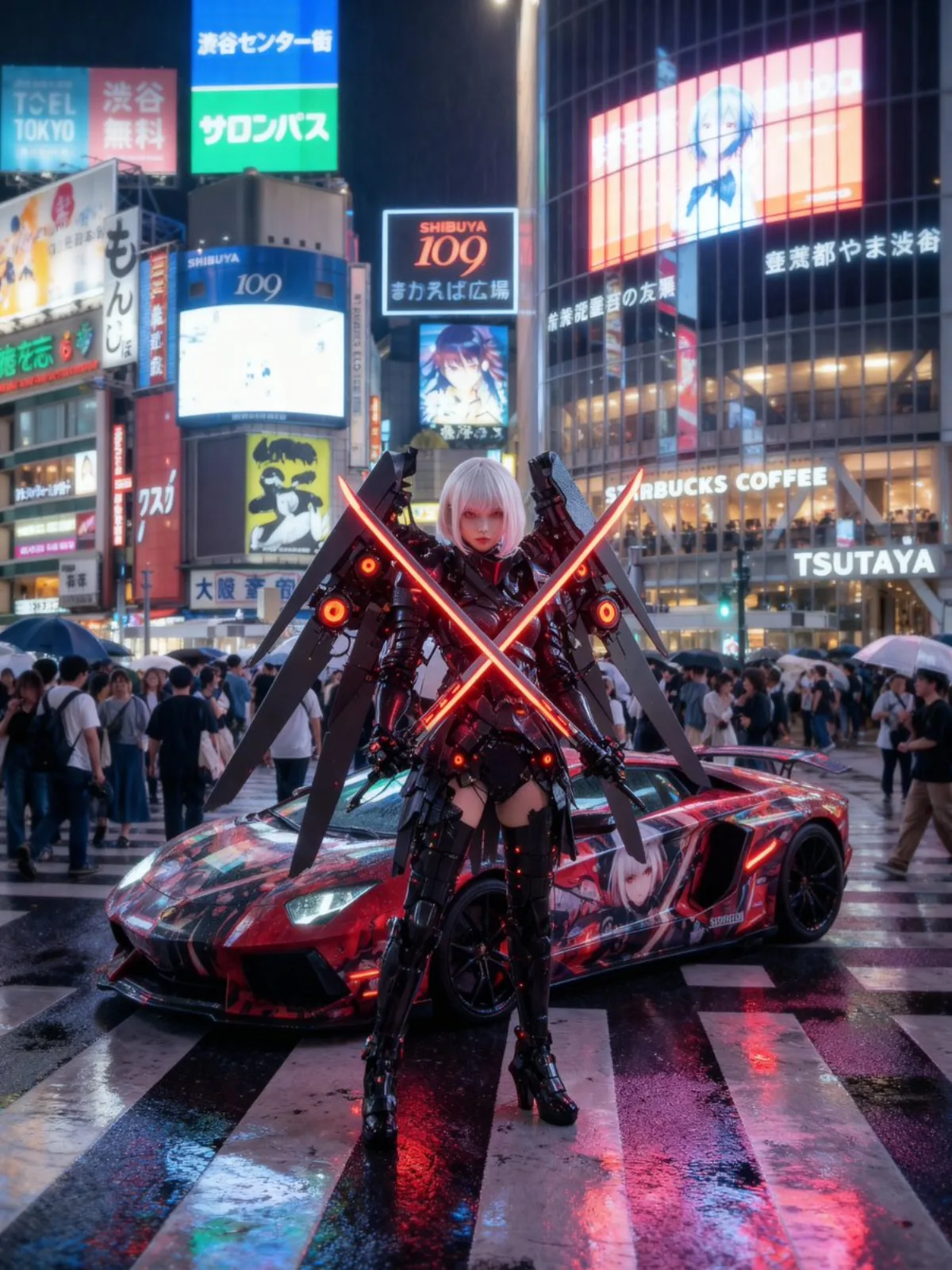 Itasha cosplay photo in Shibuya scramble crossing