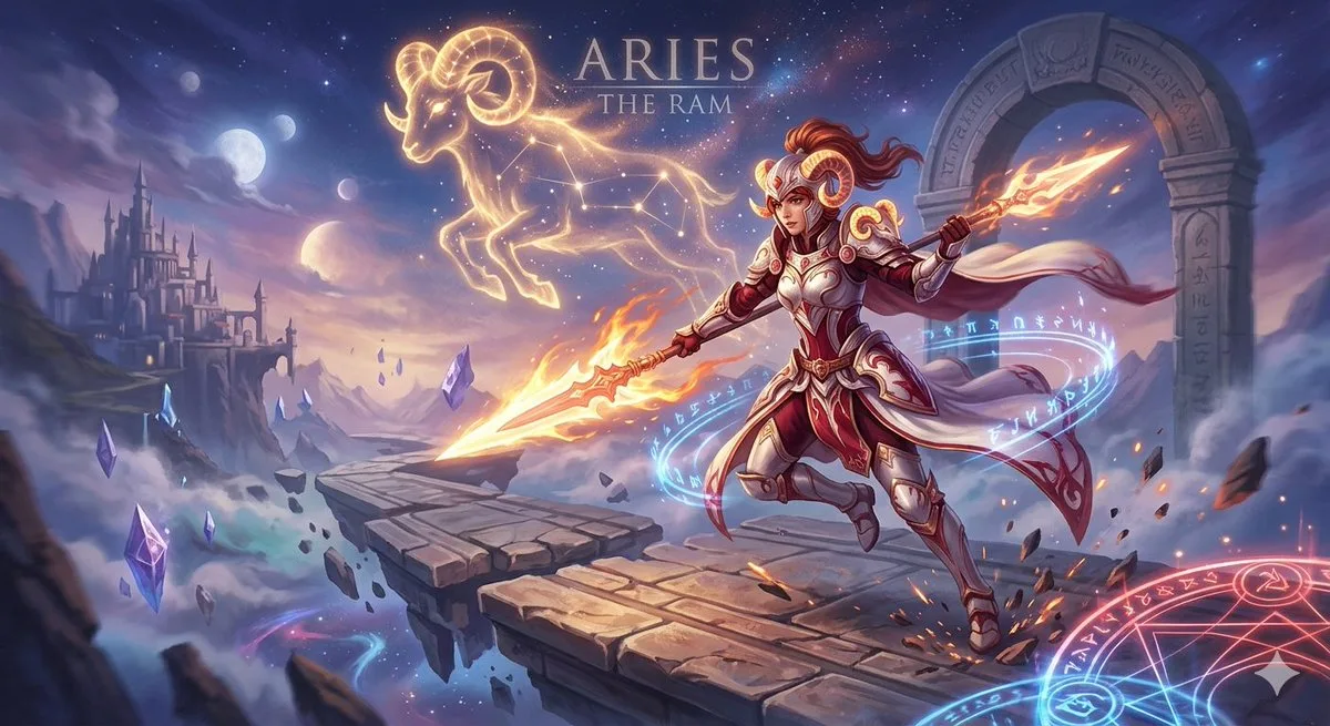 Aries Zodiac Sign with Mars Influence (Editorial)