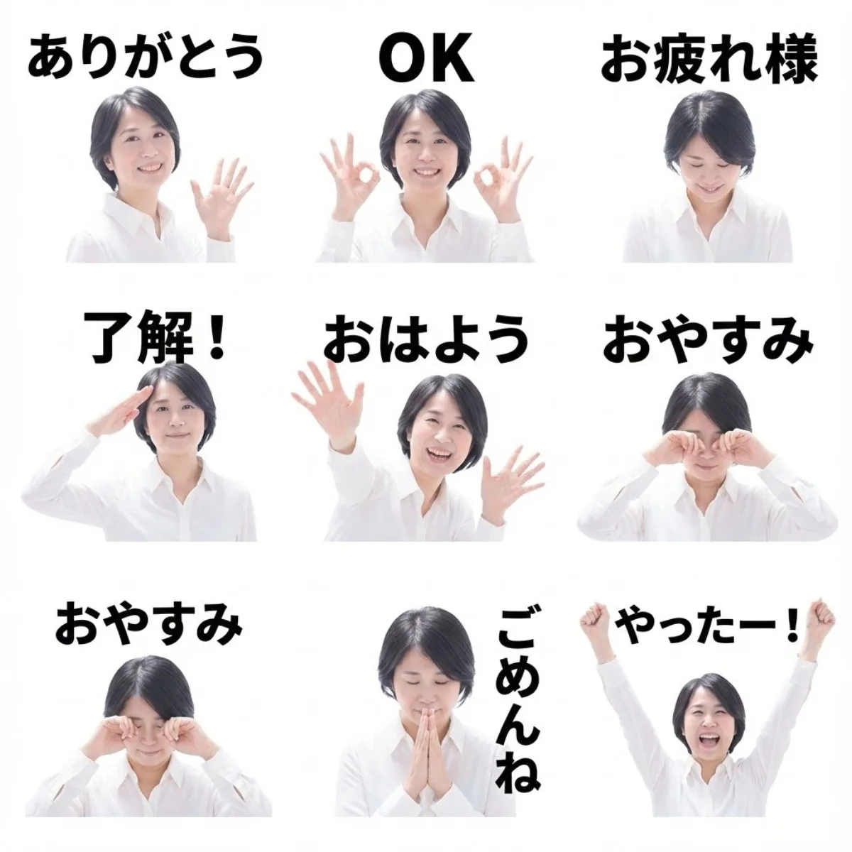 Create 8 LINE stickers from a given person photo