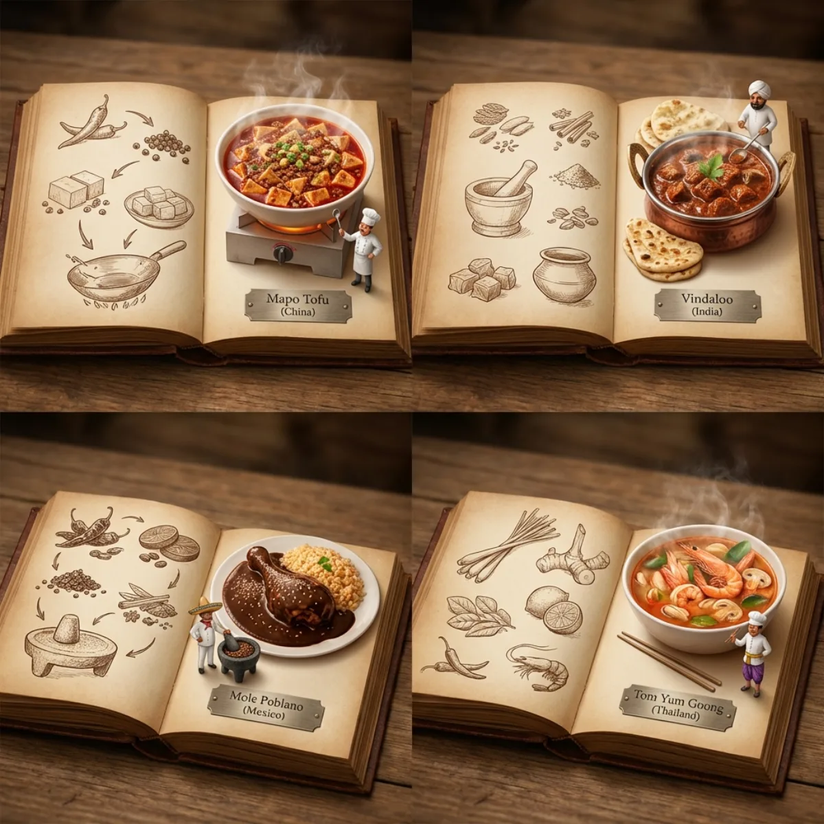Culinary Atlas Pop-Up Book Dioramas