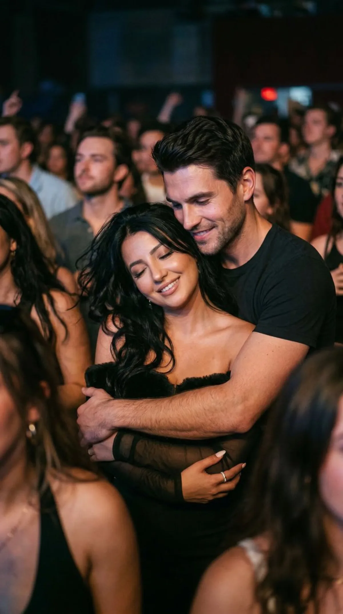 Concert Couple Embrace - Realistic Candid Moment: A Hero Take