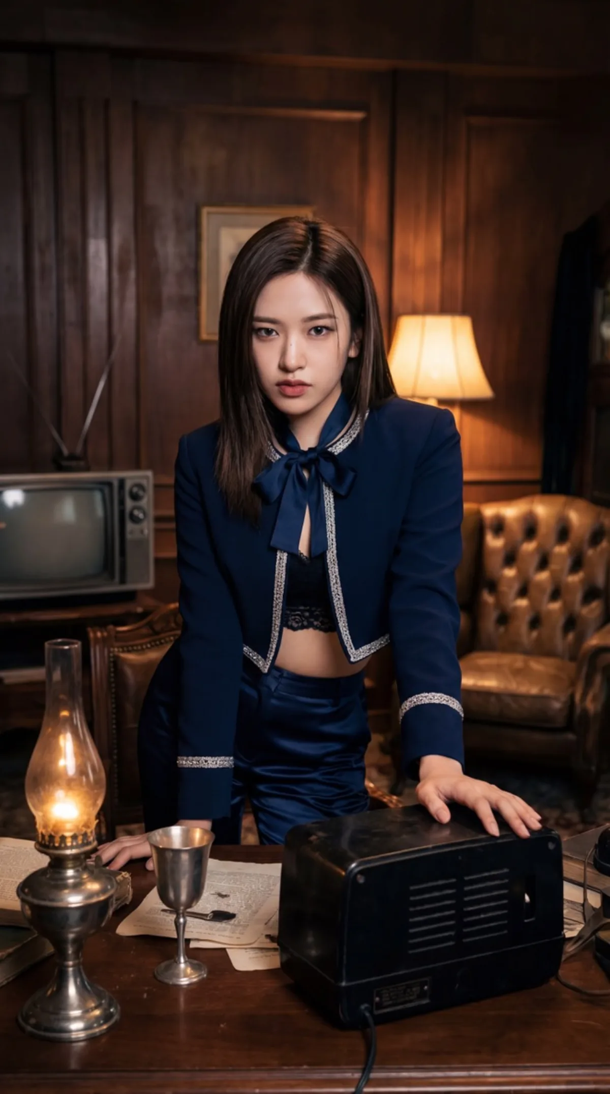 Editorial KPOP Idols in Vintage Room with Cinematic Lighting