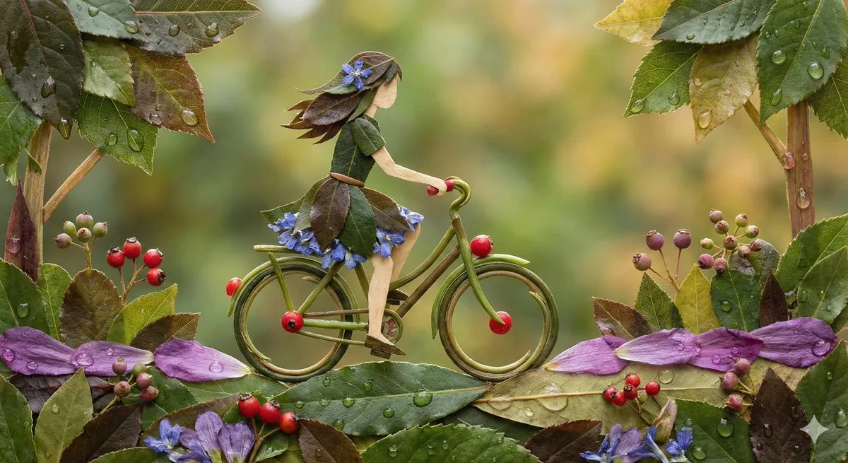 Botanical Bicycle Ride Through Seasons