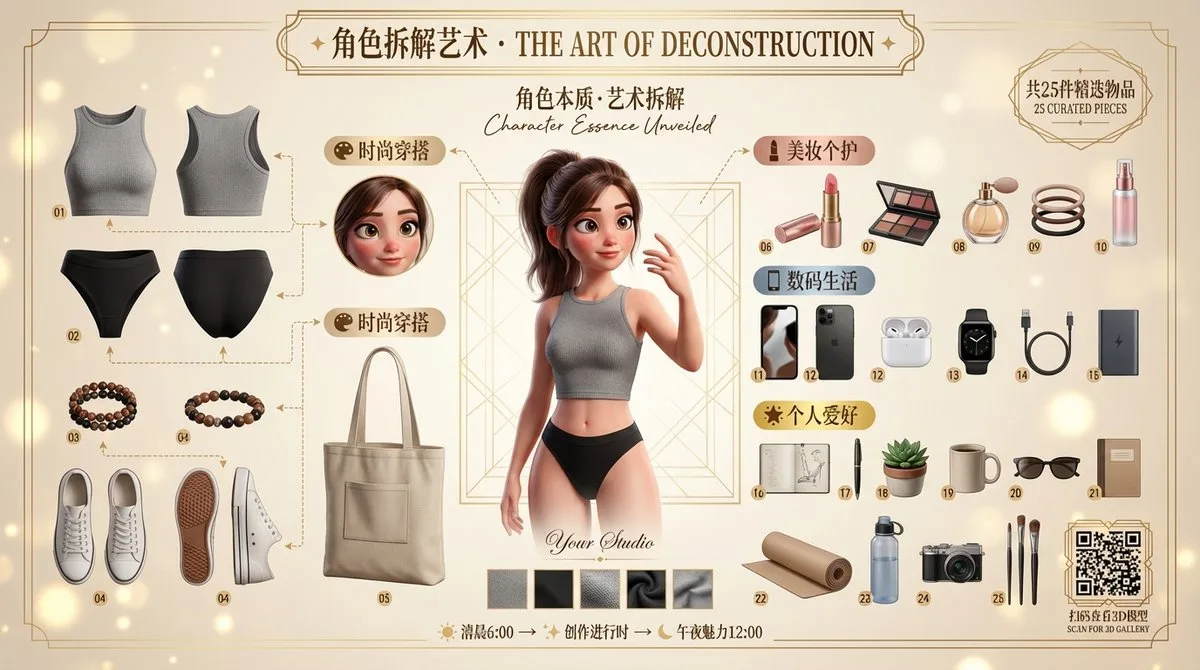Pixar Character Deconstruction Art Poster