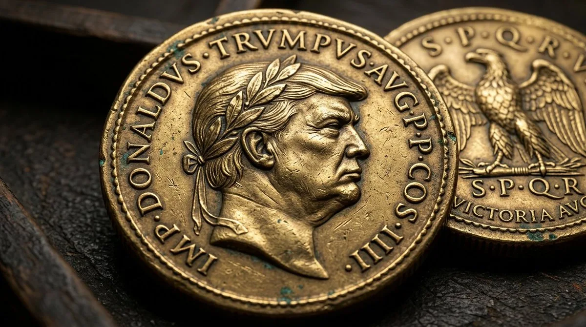 Hyperrealistic Ancient Roman Coin Close-up - Signature Style