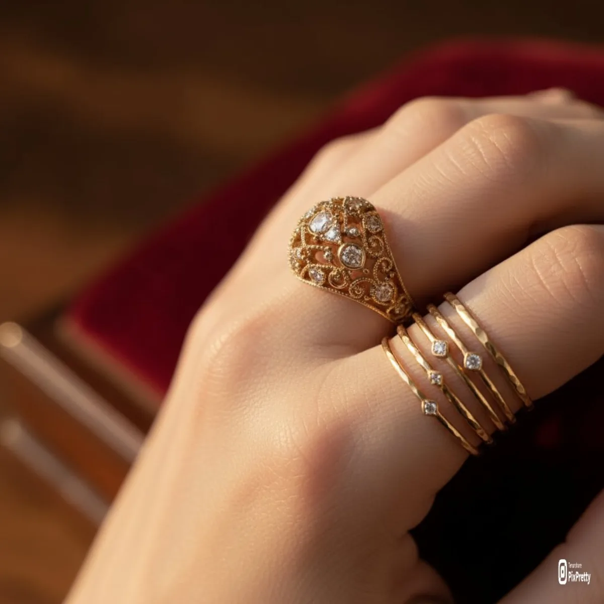 Editorial Macro Product Shot: Jewelry on Elegant Model