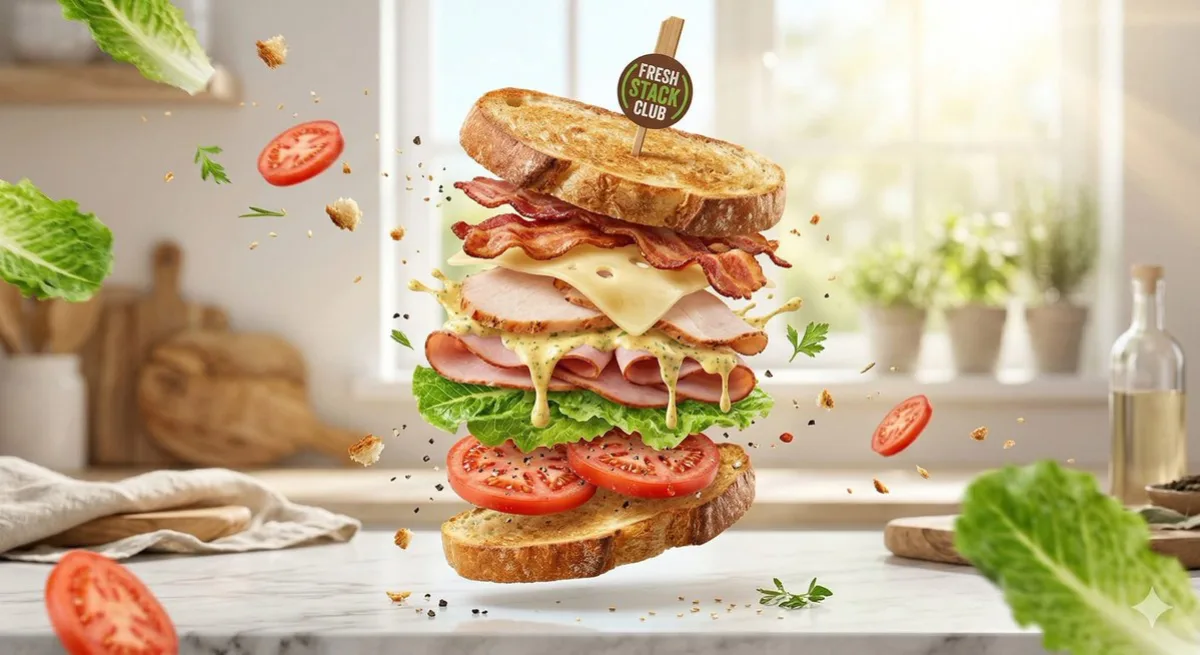 High-end Product Photography: Exploded View Sandwich (Premium)