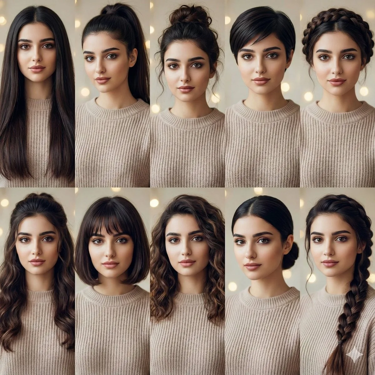 Versatile Hairstyle Portrait Collage