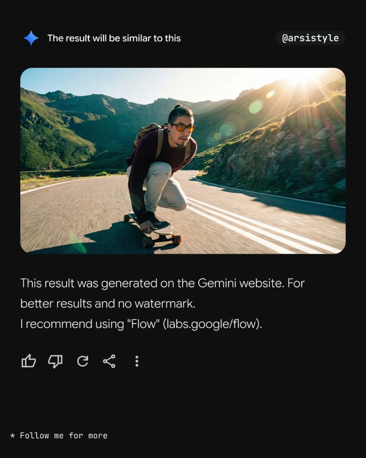 Cinematic Longboarder in Mountain Landscape - Premium Style