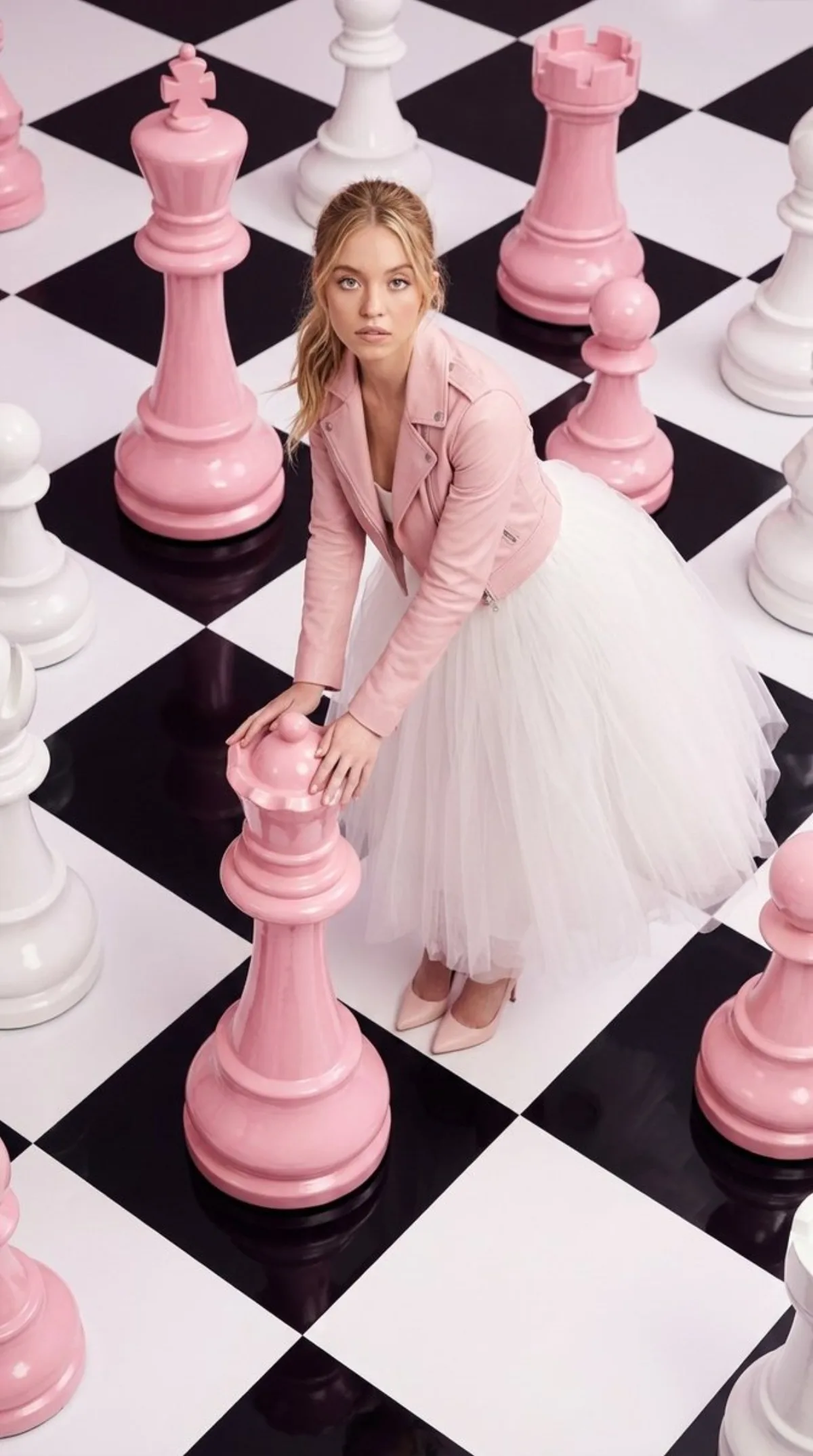A Crafted High-Fashion Surreal Chessboard Lifestyle Photograph