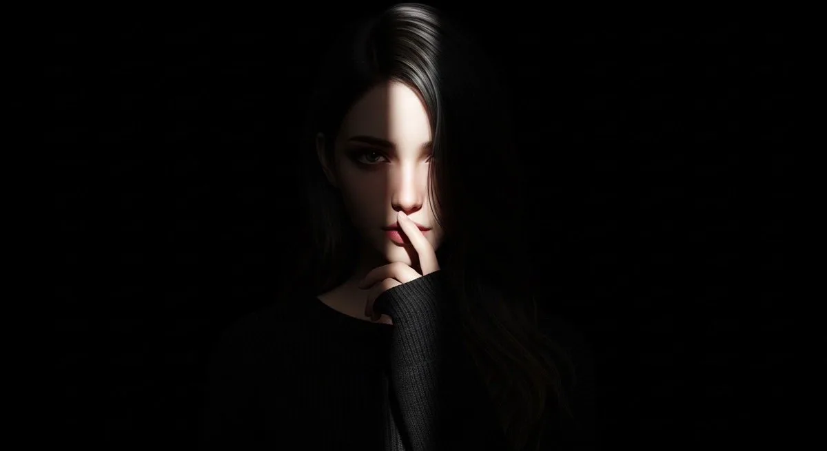 Hyperrealistic Anime Portrait with Dramatic Spotlight: A Refined Take