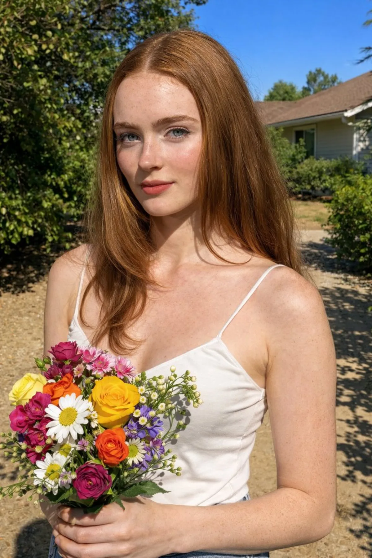 Outdoor Midday Portrait with Hard Sunlight Shadows