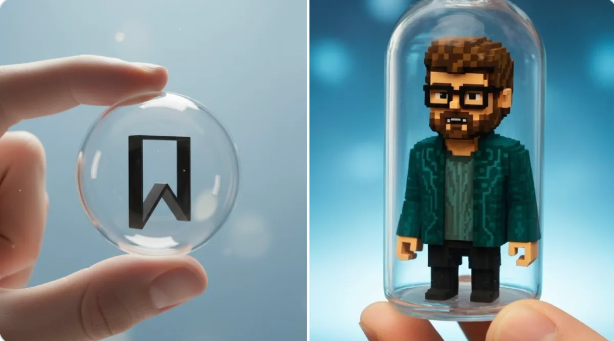 A Stylized Photorealistic Gashapon Capsule with Miniature Product