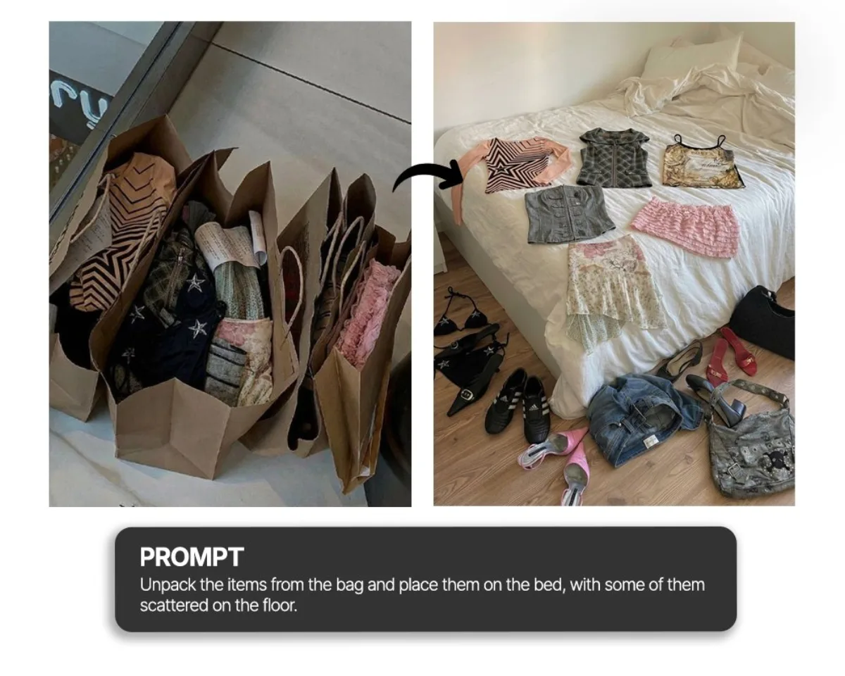 Unpacking items from bag prompt