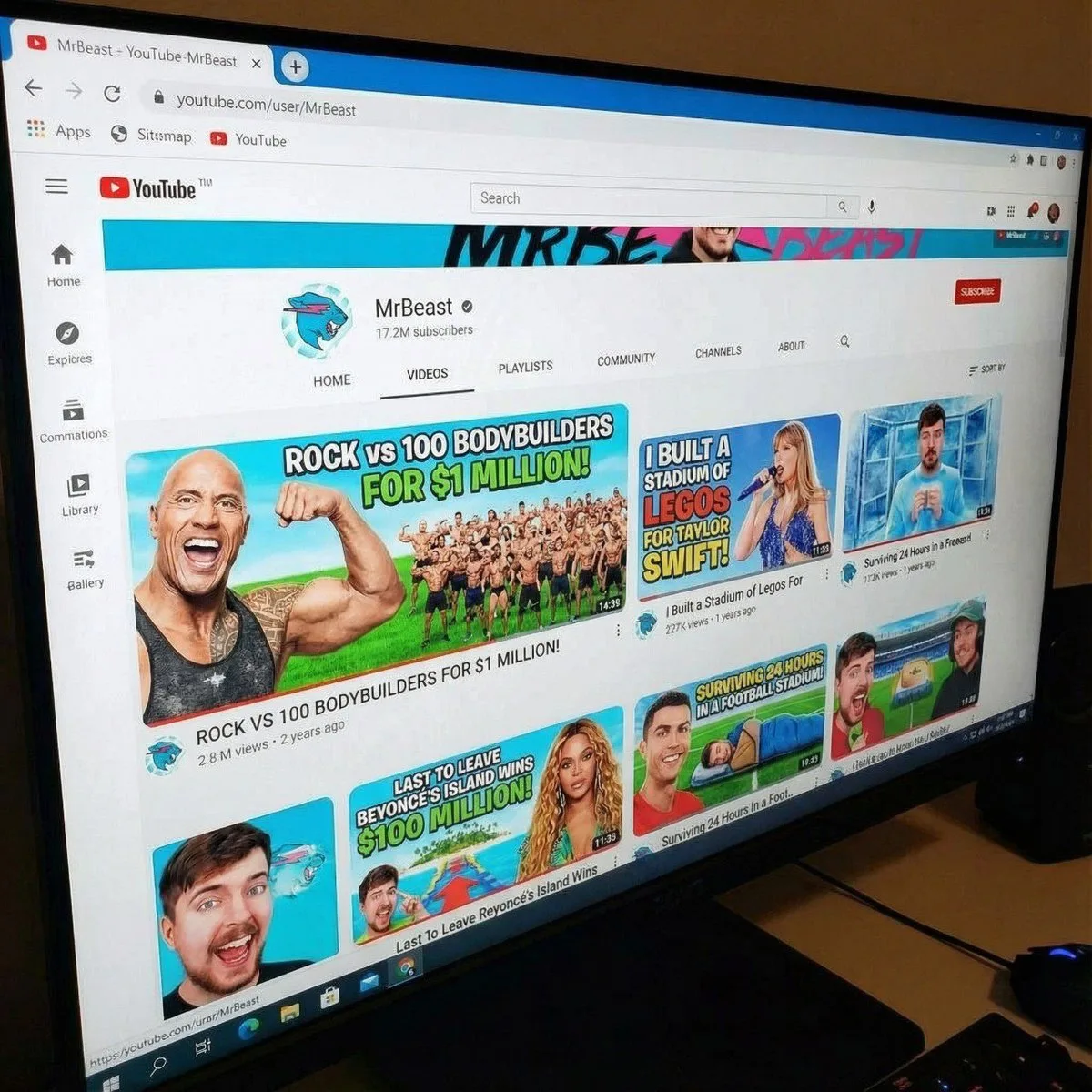 A Signature YouTube channel page MrBeast layout prompt (partial)