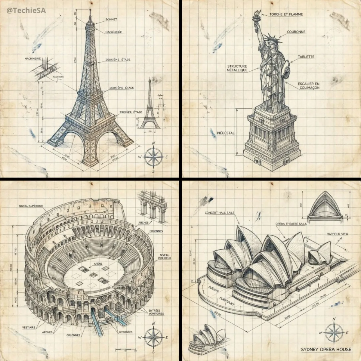 Studio-Grade Hand-Drawn Isometric Landmark Diagram