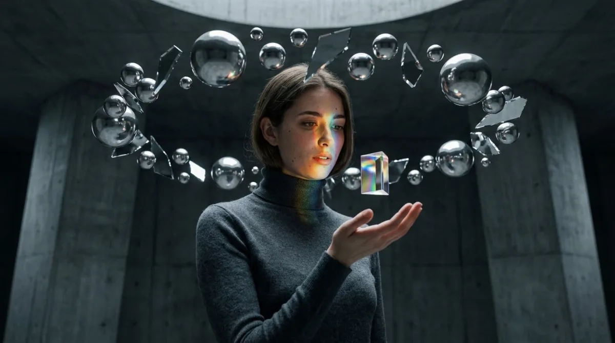 A Premium The Mental Orbit: Surreal Portrait in Brutalist Chamber