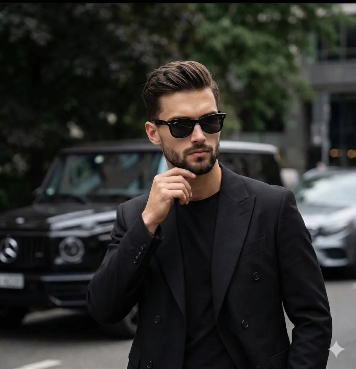 Editorial Portrait of a Man in a Black Suit (Curated)