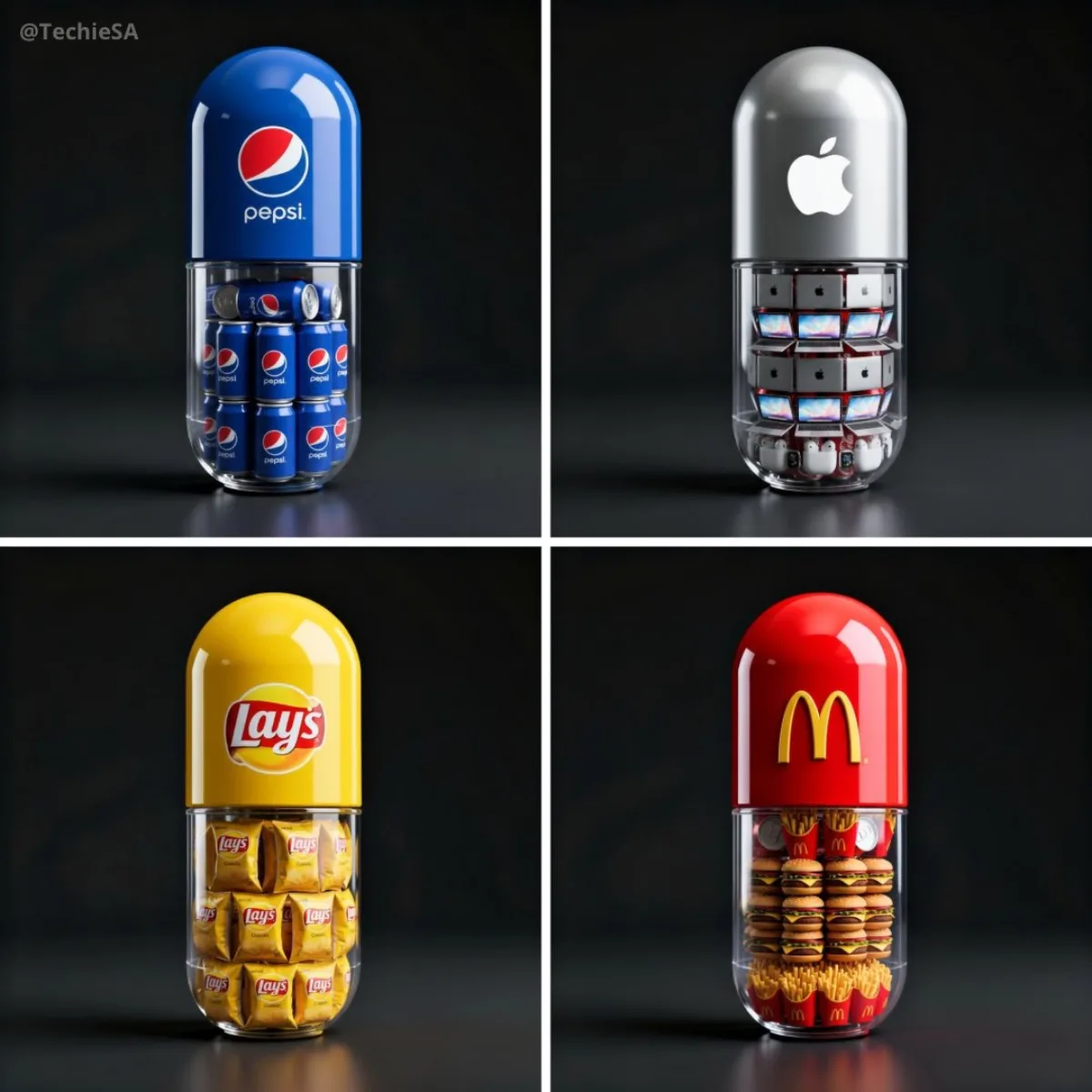 3D Render of Branded Capsule Container