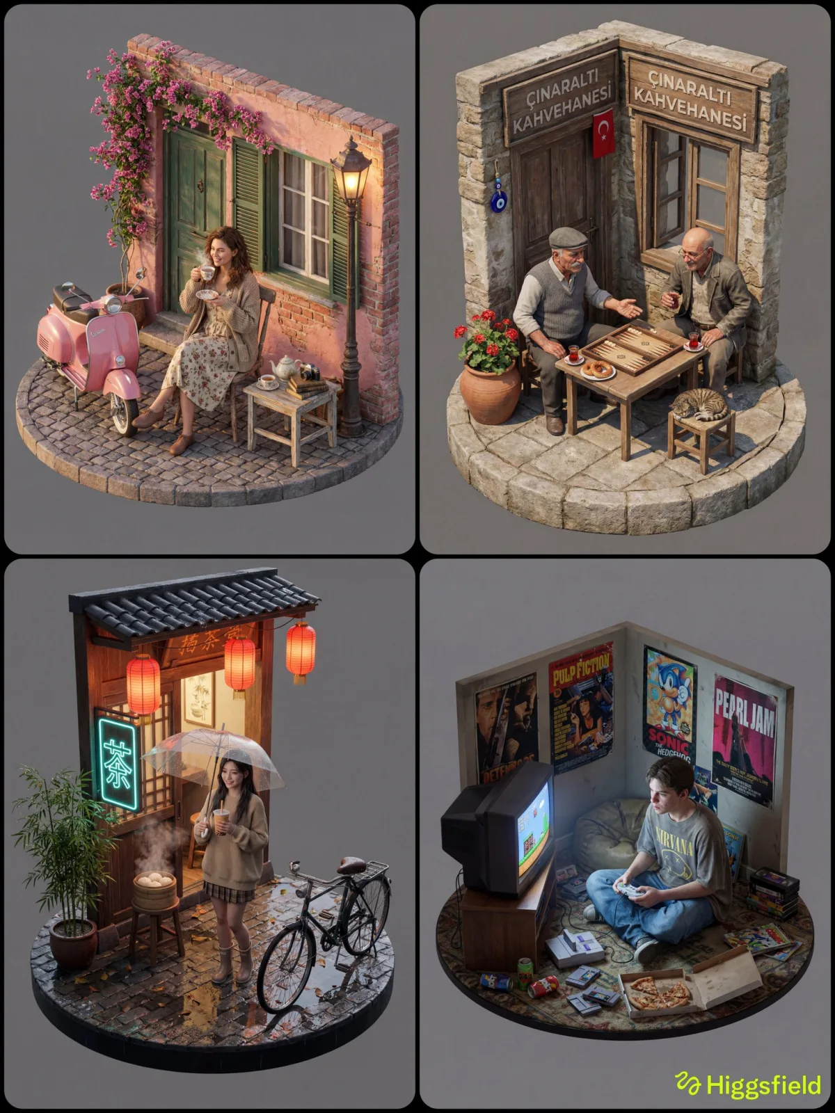 Hyperrealistic 3D Isometric Scene: A Crafted Take