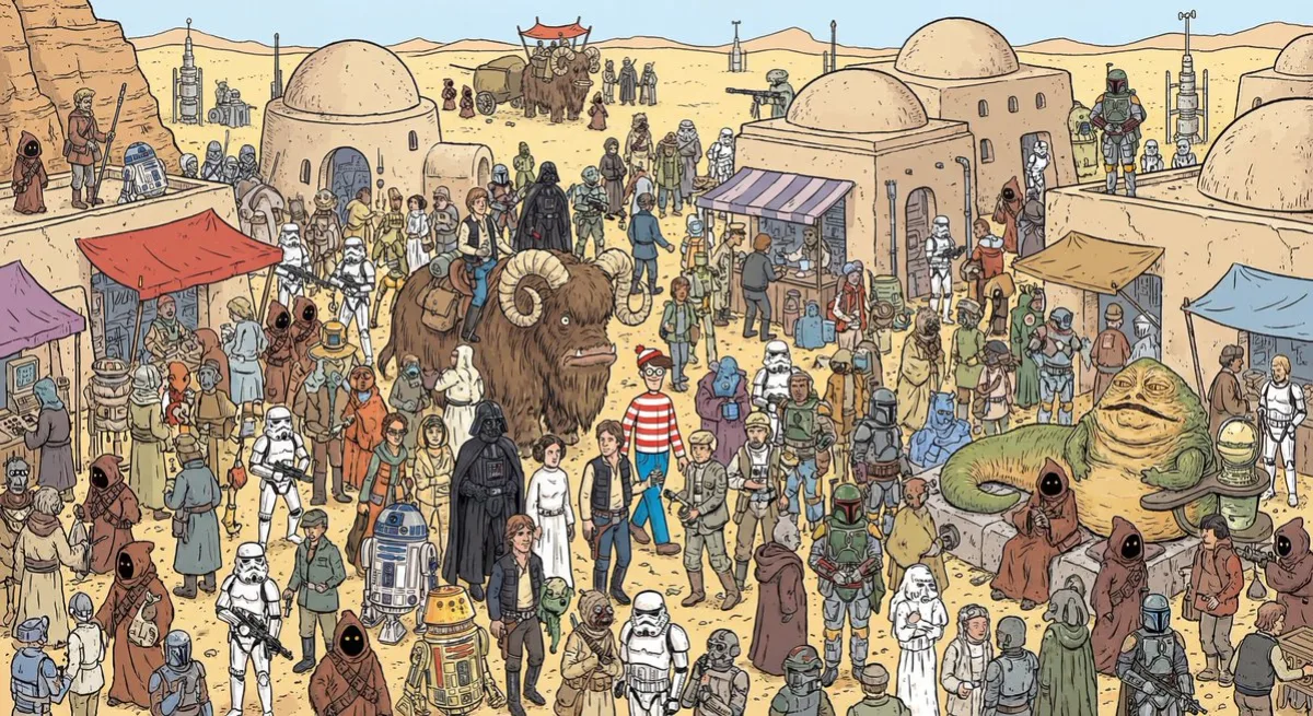 Where’s Waldo Star Wars Tatooine prompt