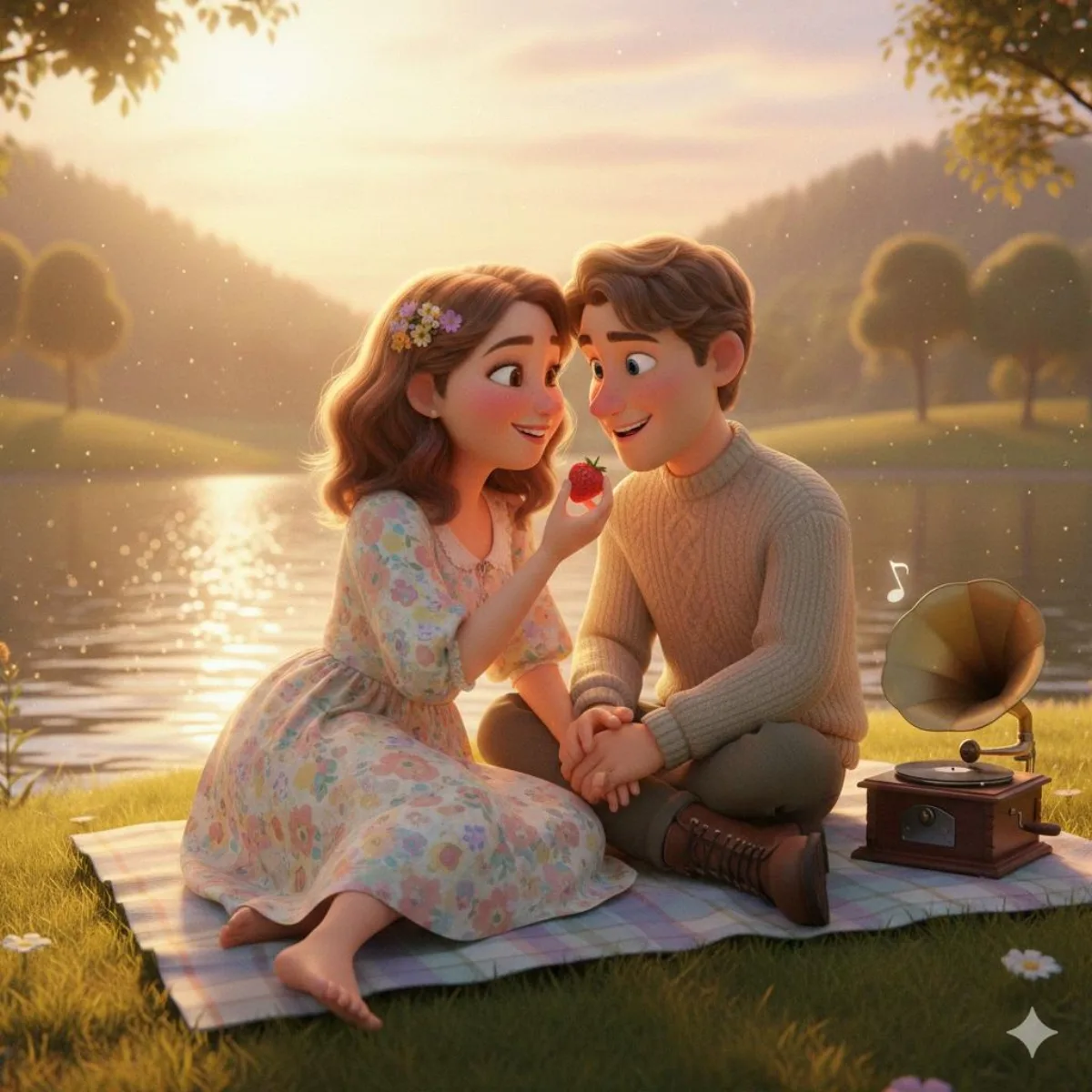 Romantic Lakeside Picnic