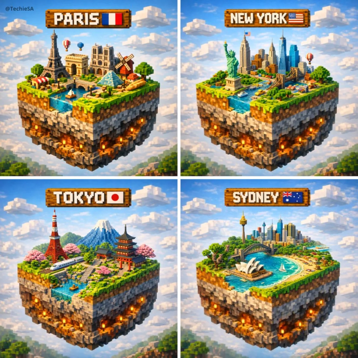 精修风体素国度：空中之城