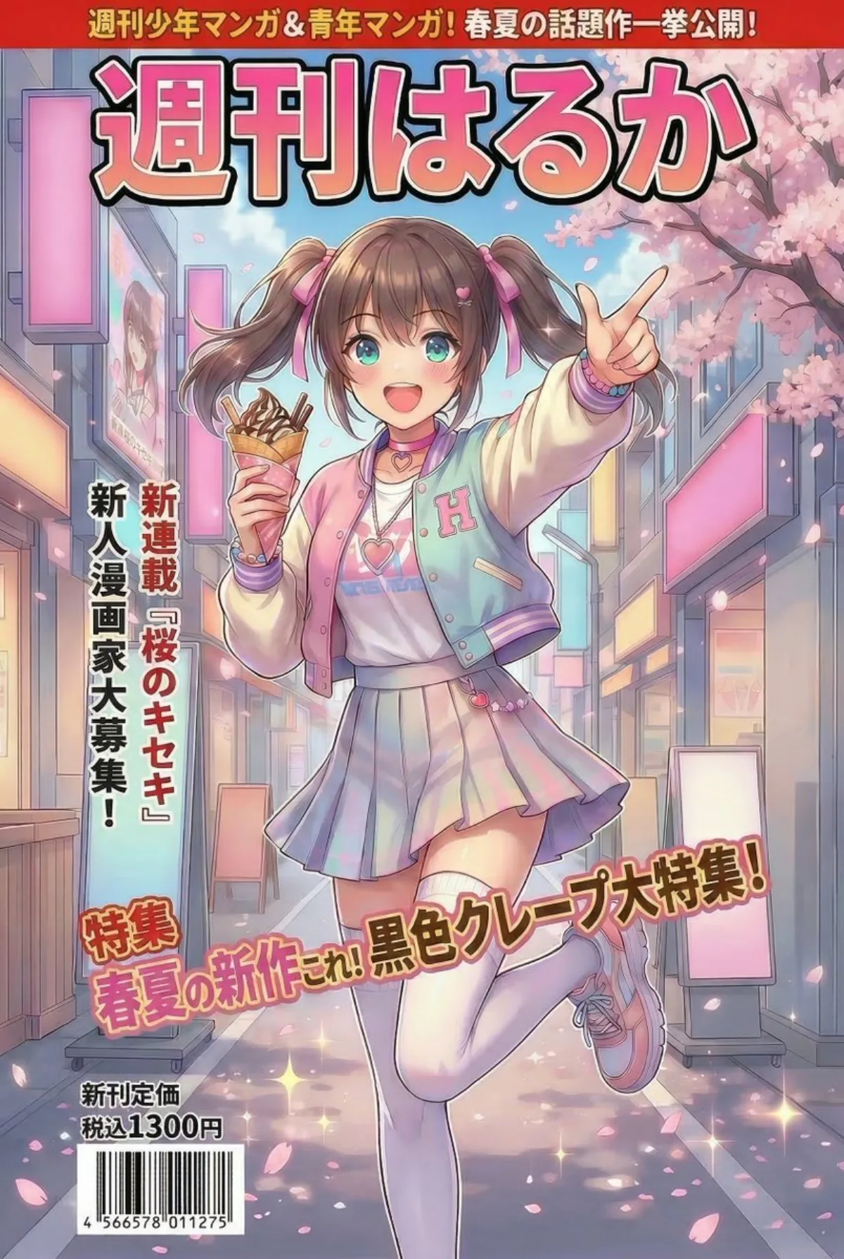 遥香吃可丽饼，指向读者（升级风格）