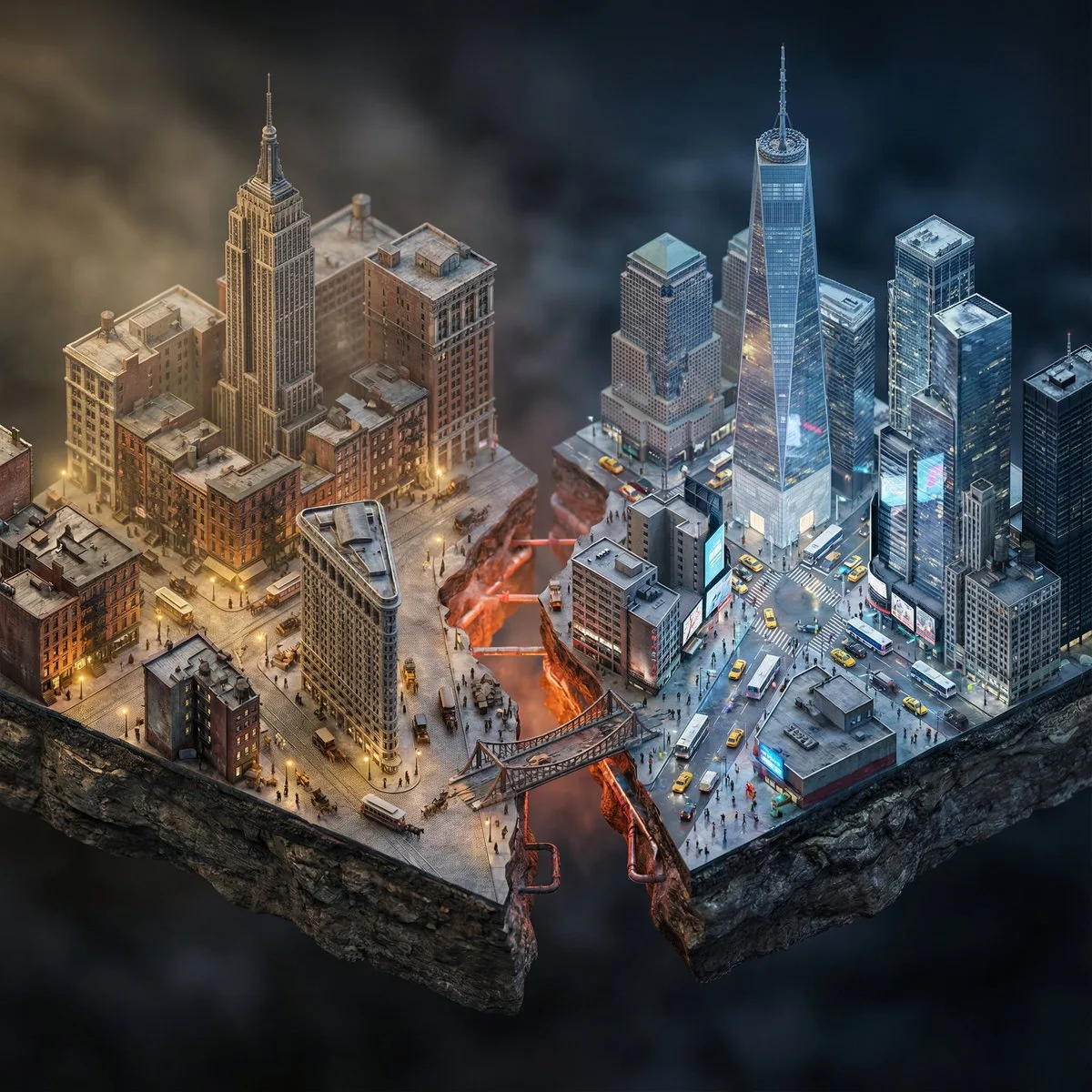 Tectonic City Collision Diorama
