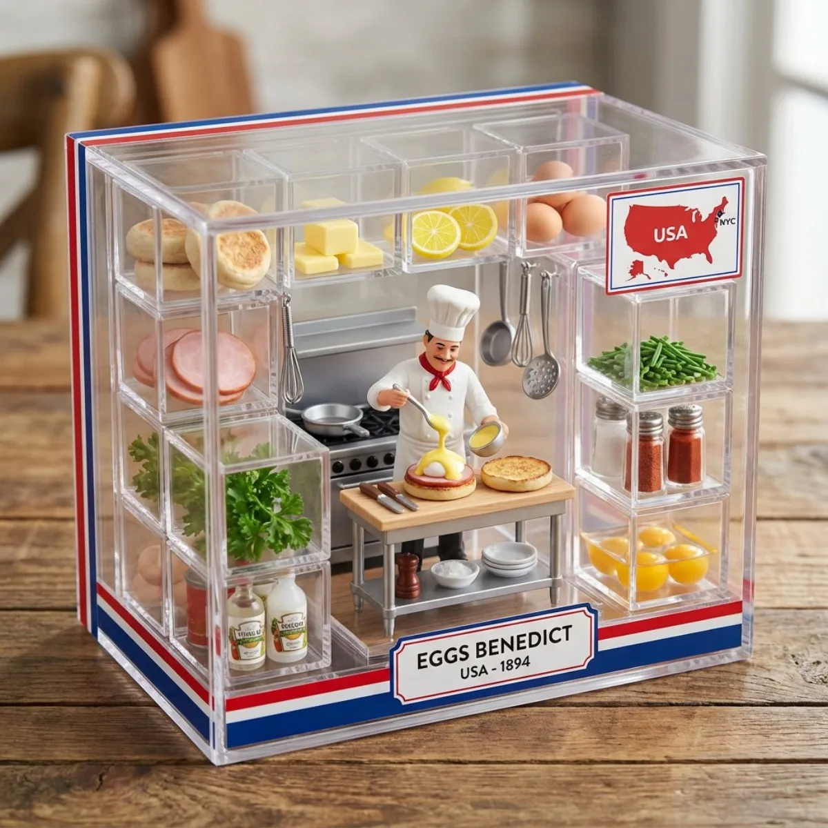 Miniature Eggs Benedict Kitchen Scene