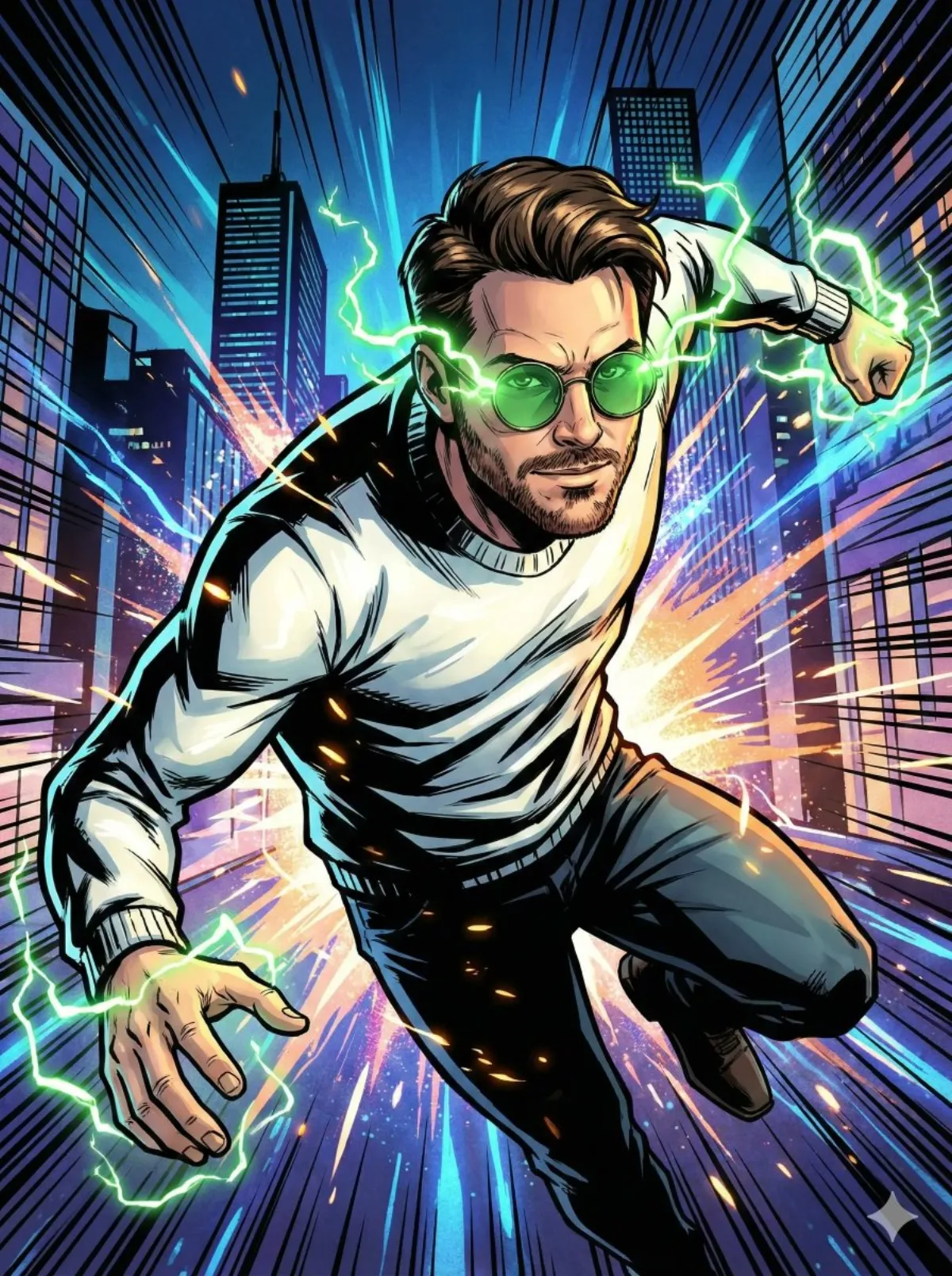 Curated Comic Style Self-Portrait