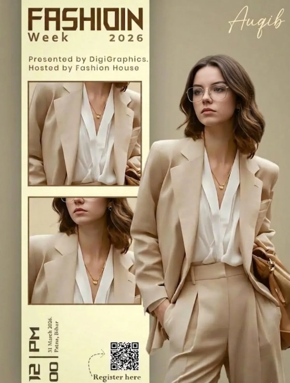 A Crafted Ultra-realistic High-End Fashion Advertisement Poster