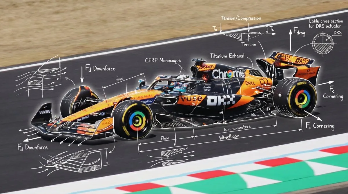 Studio-Grade Engineering annotations over McLaren MCL39 image
