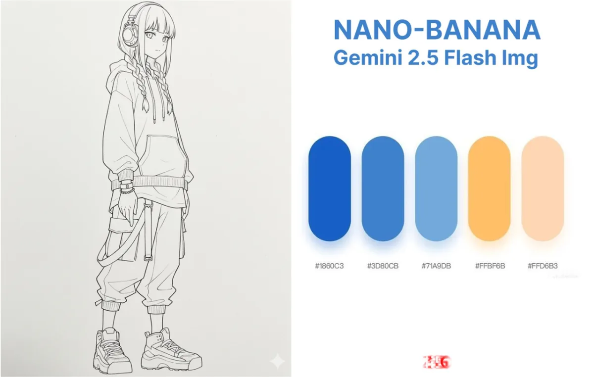 Color Line Art with Color Palette (Crafted)