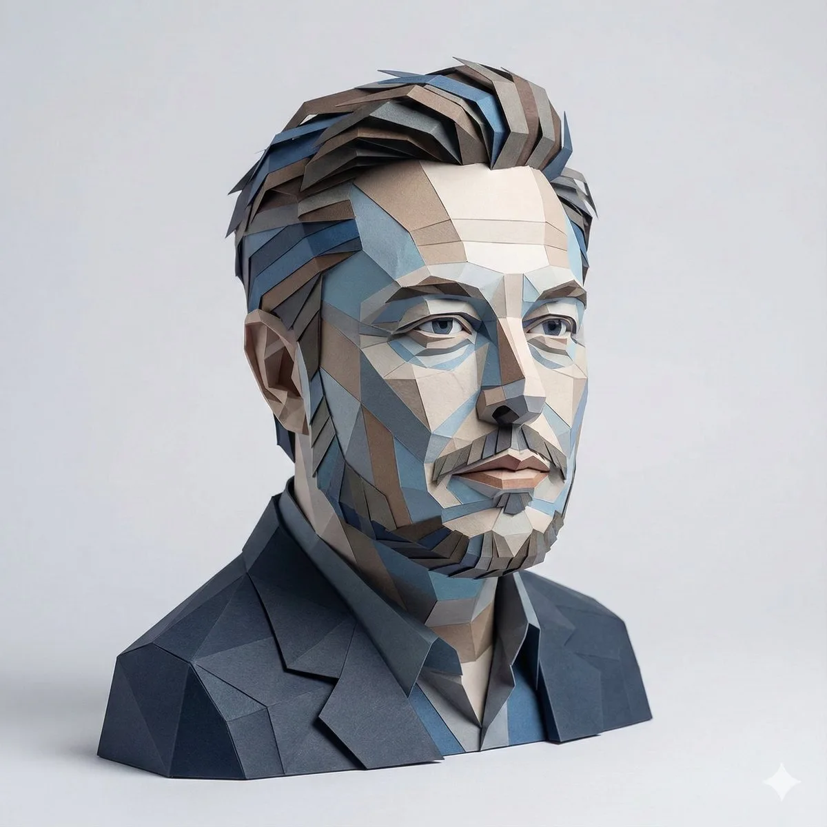 Geometric Papercraft Portrait Sculpture